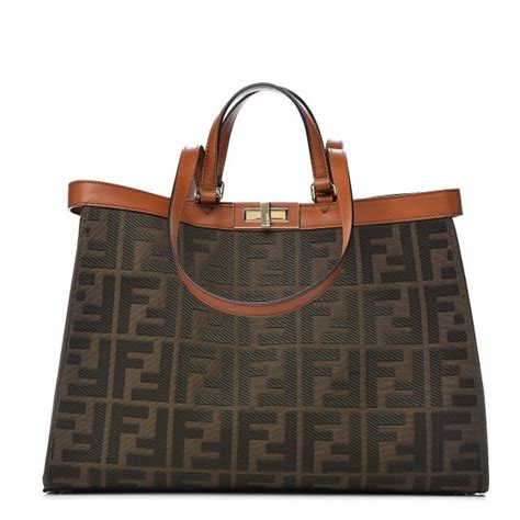 peekaboo fendi canvas zucca interior|Fendi Zucca FF Peekaboo x tote 2021 .